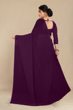 georgette weightless dark wine saree with grain texture