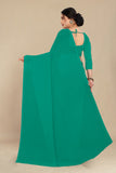 georgette weightless light green saree with grain texture