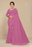 georgette weightless dusty pink saree with grain texture