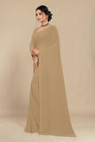 georgette weightless cream saree with grain texture