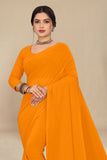 georgette weightless mango saree with grain texture