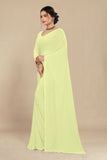 georgette weightless neon saree with grain texture