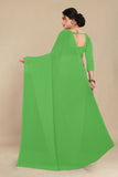 georgette weightless neon green saree with grain texture