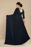 Georgette Weightless Black Saree With Grain Texture