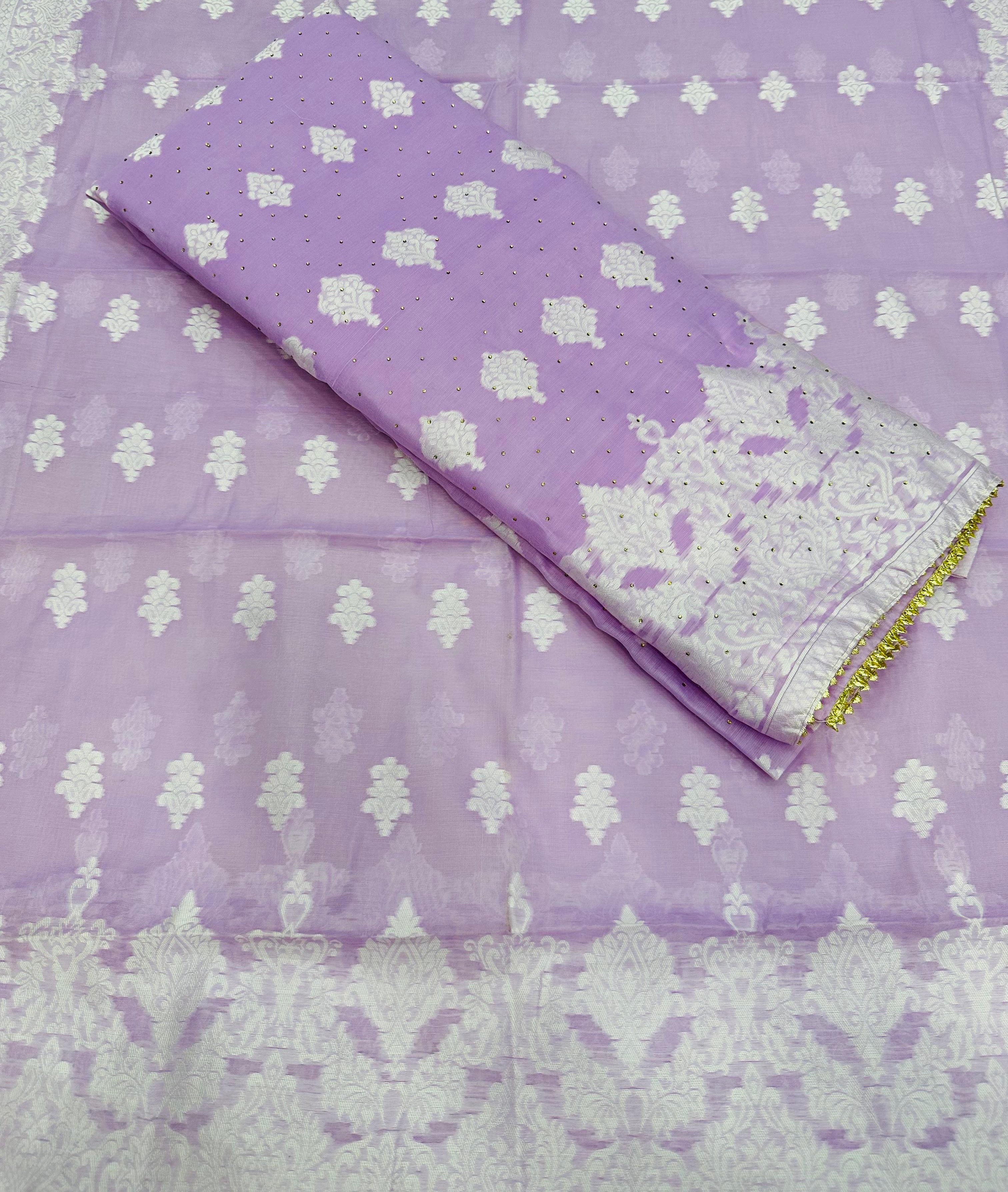 Purple Chanderi unstiched salwar suit