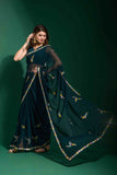 Faux Georgette Patch Embroidery Saree