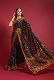 Soft Silk Print Embroidery Saree