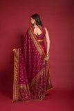 Soft Silk Print Embroidery Saree