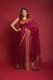 Soft Silk Print Embroidery Saree