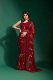 Faux georgette Multi Sequence work Saree