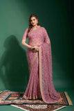 Georgette Patola Print Saree With Heavy Embroidery border