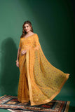 Georgette Patola Print Saree With Heavy Embroidery border