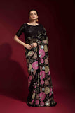 Faux Georgette Flower Sequence Saree