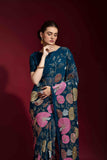 Faux Georgette Flower Sequence Saree