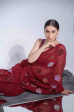 Faux Georgette Rose Sequence saree