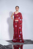 Faux Georgette Rose Sequence saree