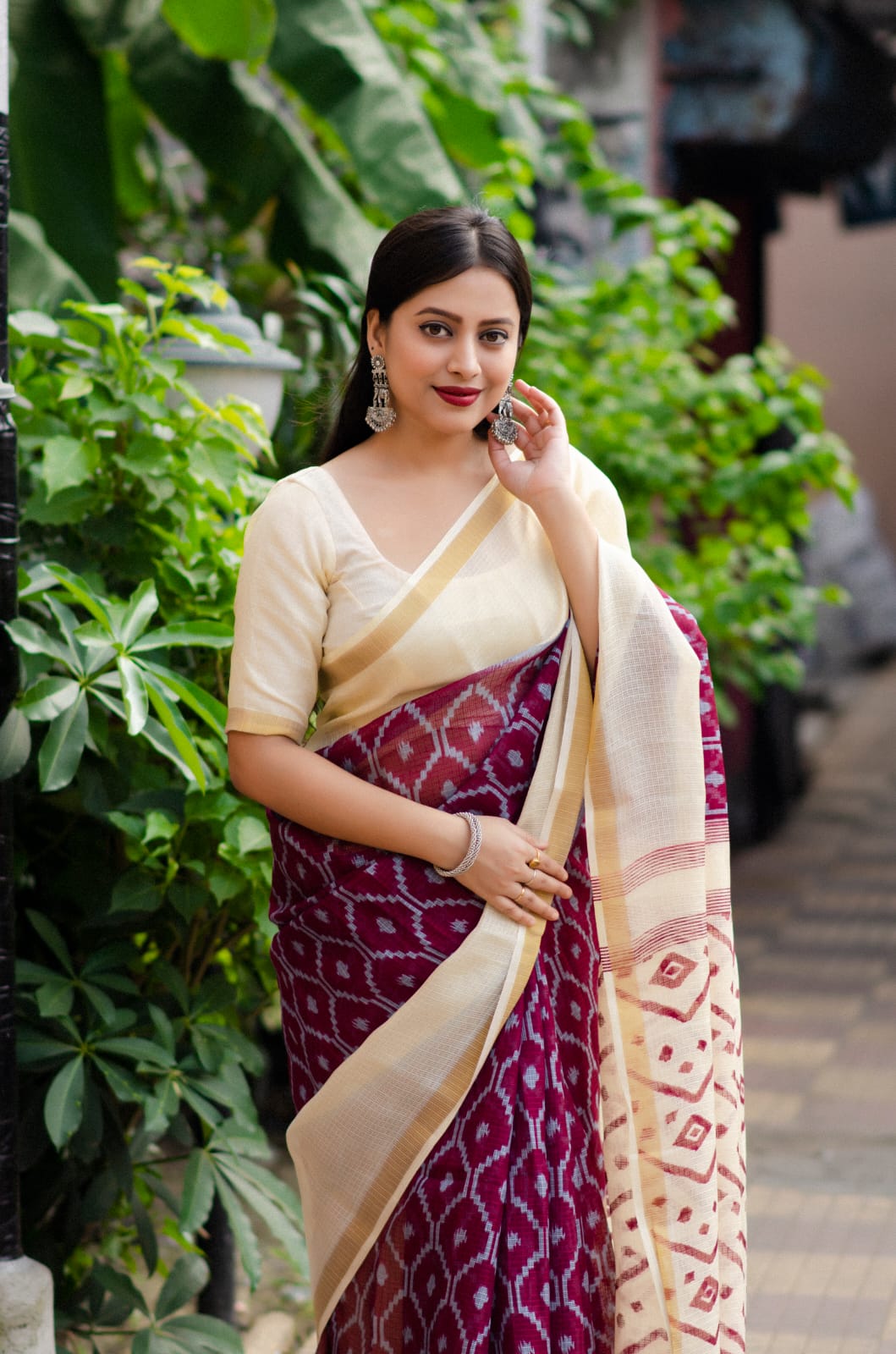 Kota Doria printed saree