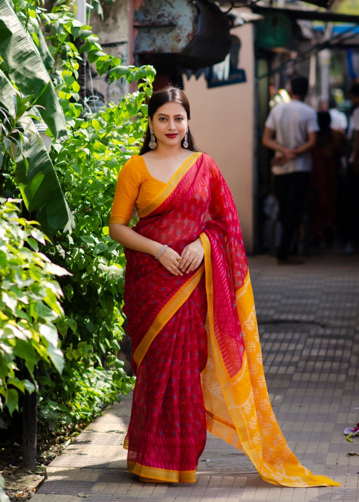 Kota Doria printed saree