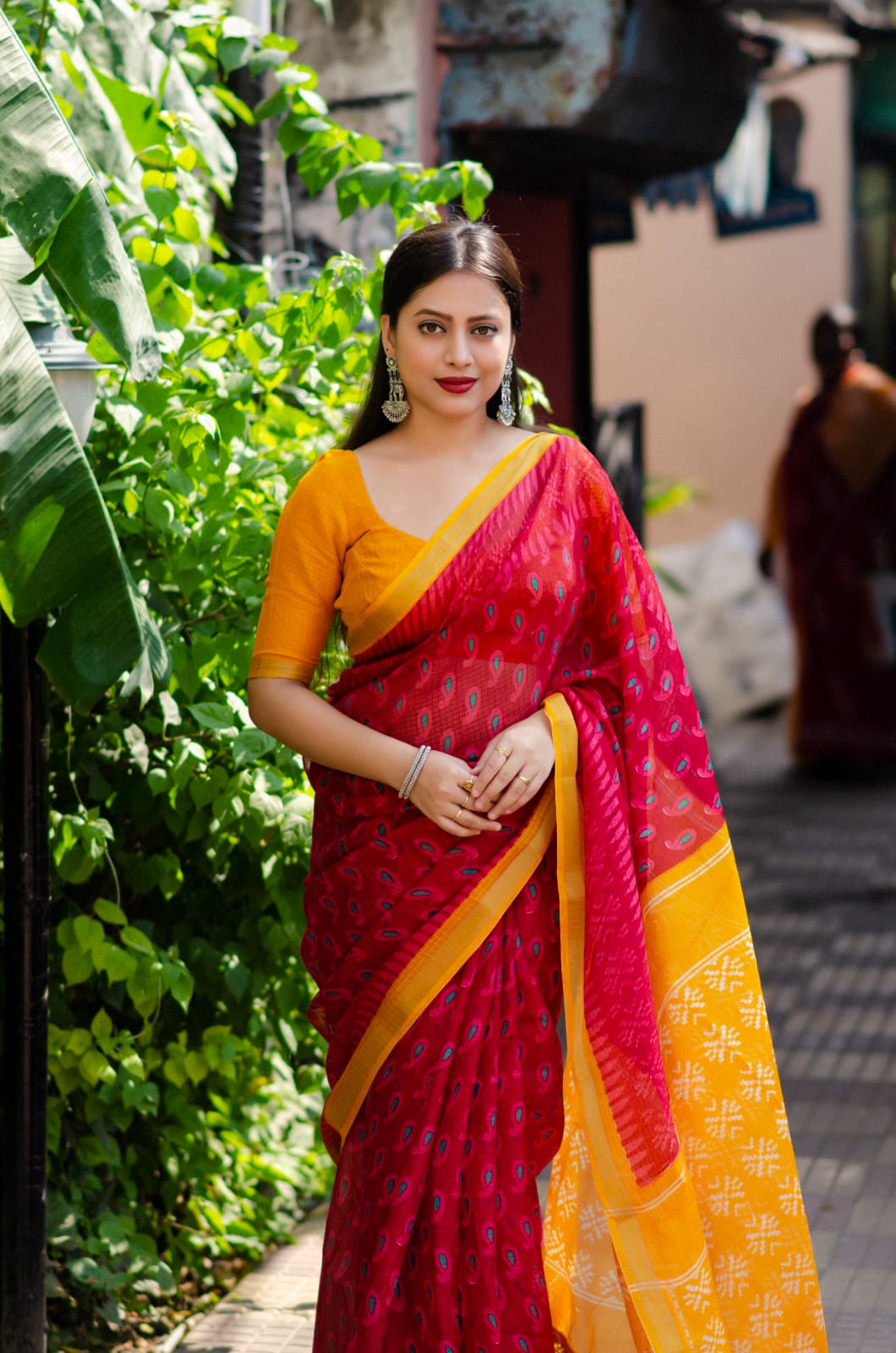 Kota Doria printed saree