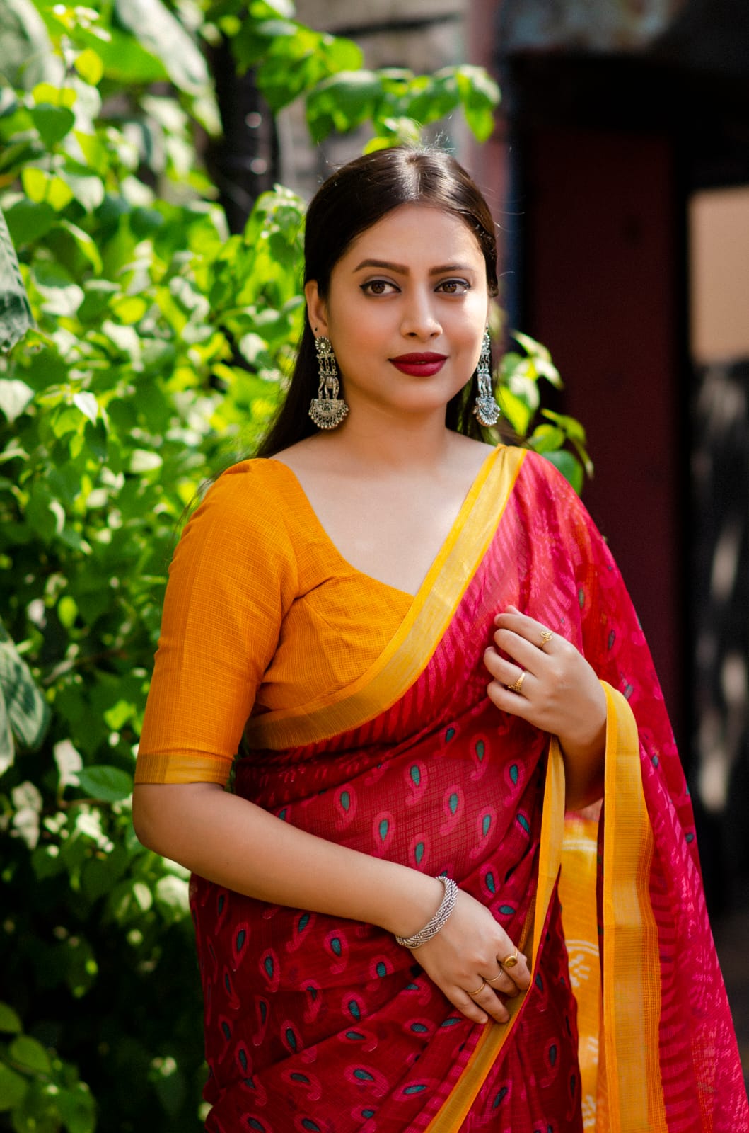 Kota Doria printed saree