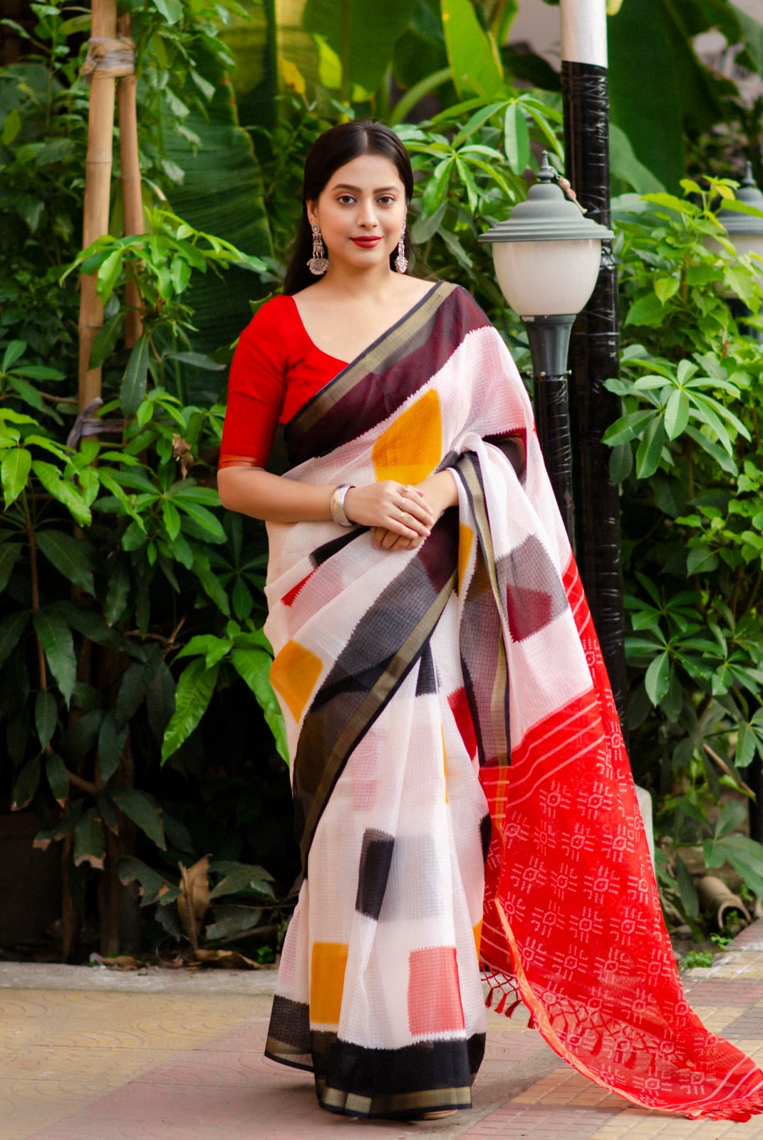 Kota Doria printed saree