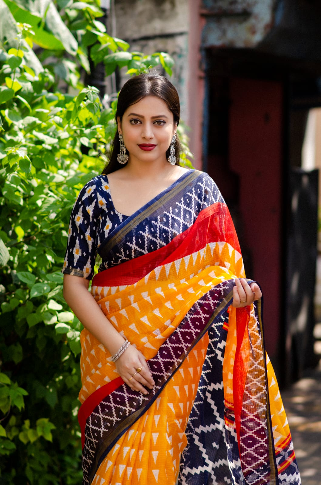 Kota Doria printed saree