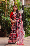 Jute Silk Printed saree