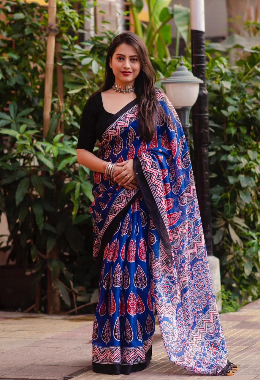 Jute Silk Printed saree