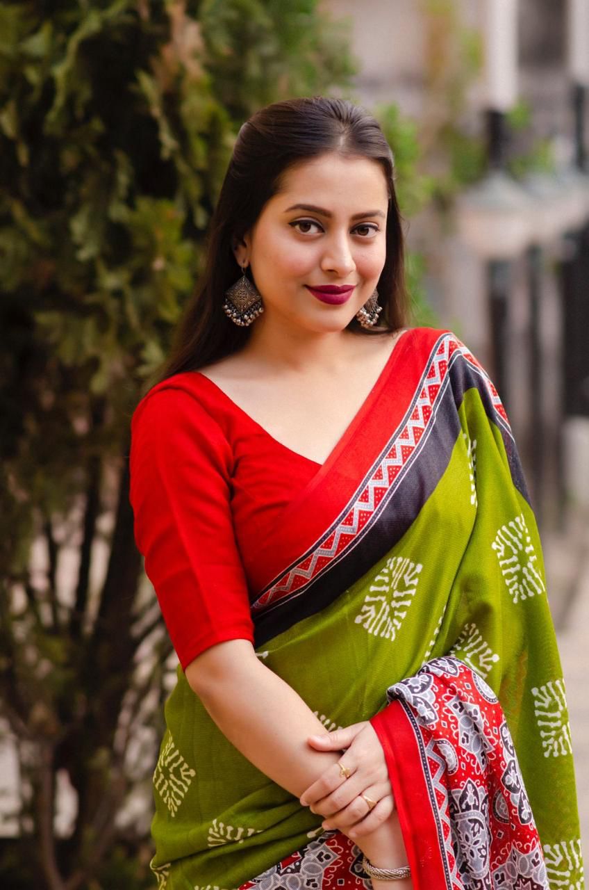 Jute Silk Printed saree