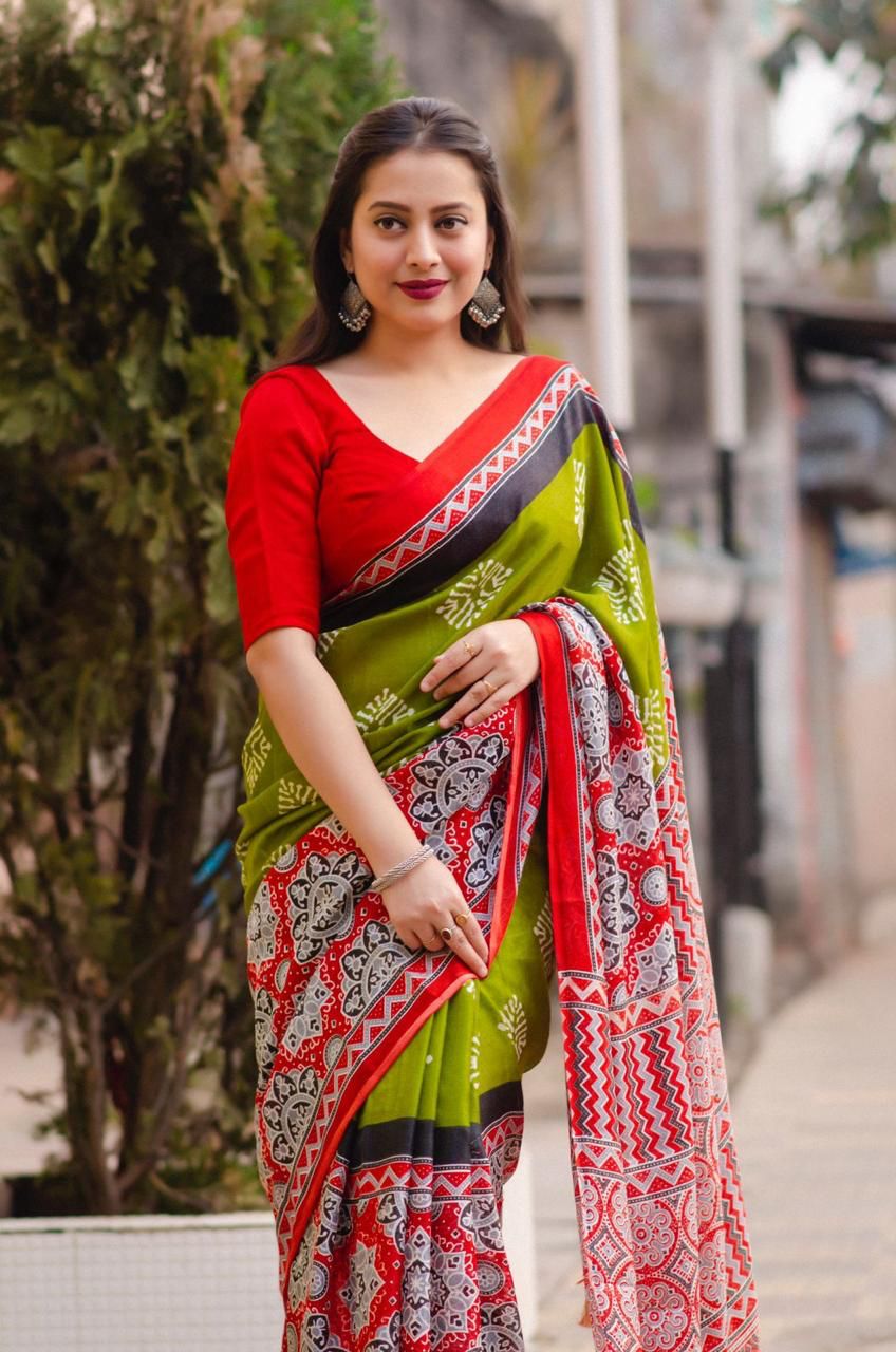 Jute Silk Printed saree