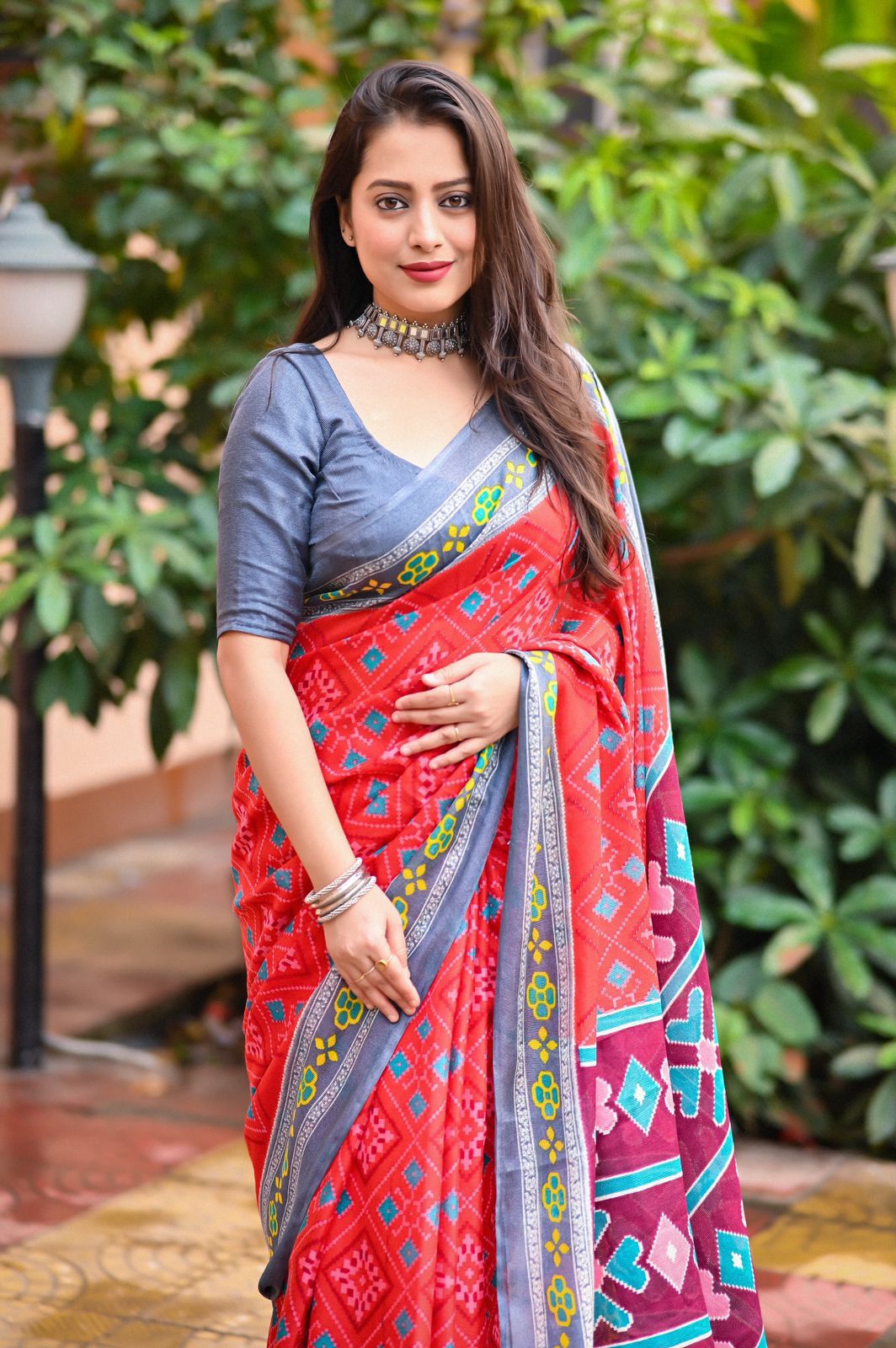 Jute Silk Printed saree