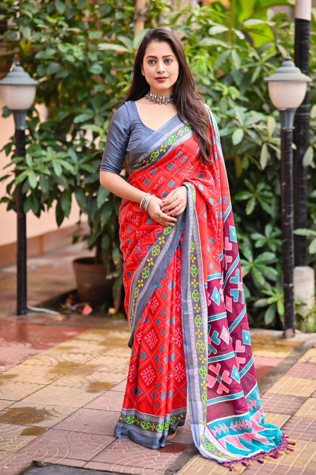 Jute Silk Printed saree