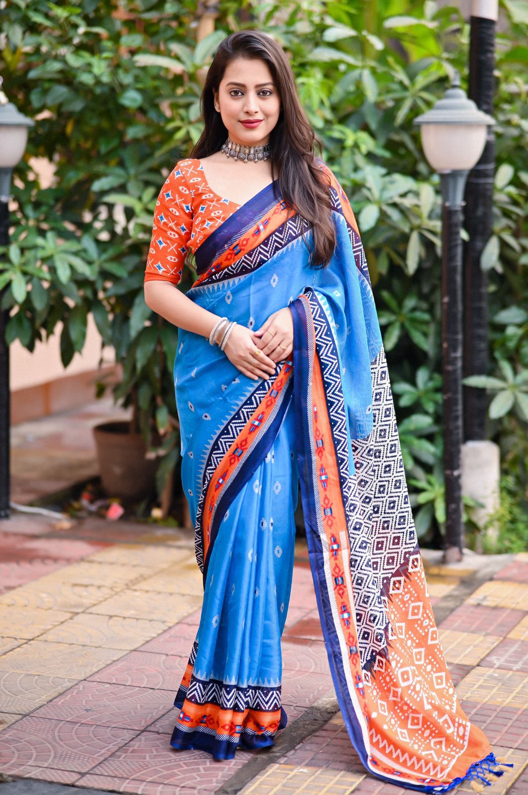 Jute Silk Printed saree