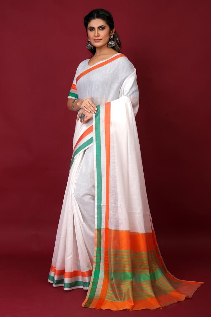 India flag Cotton Saree