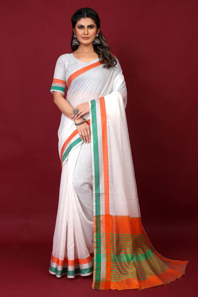 India flag Cotton Saree