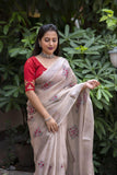 Linen Embroidery Patch Zari Weaving Boarder Saree