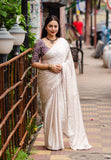 Crepe Silk Cut Work Border Saree