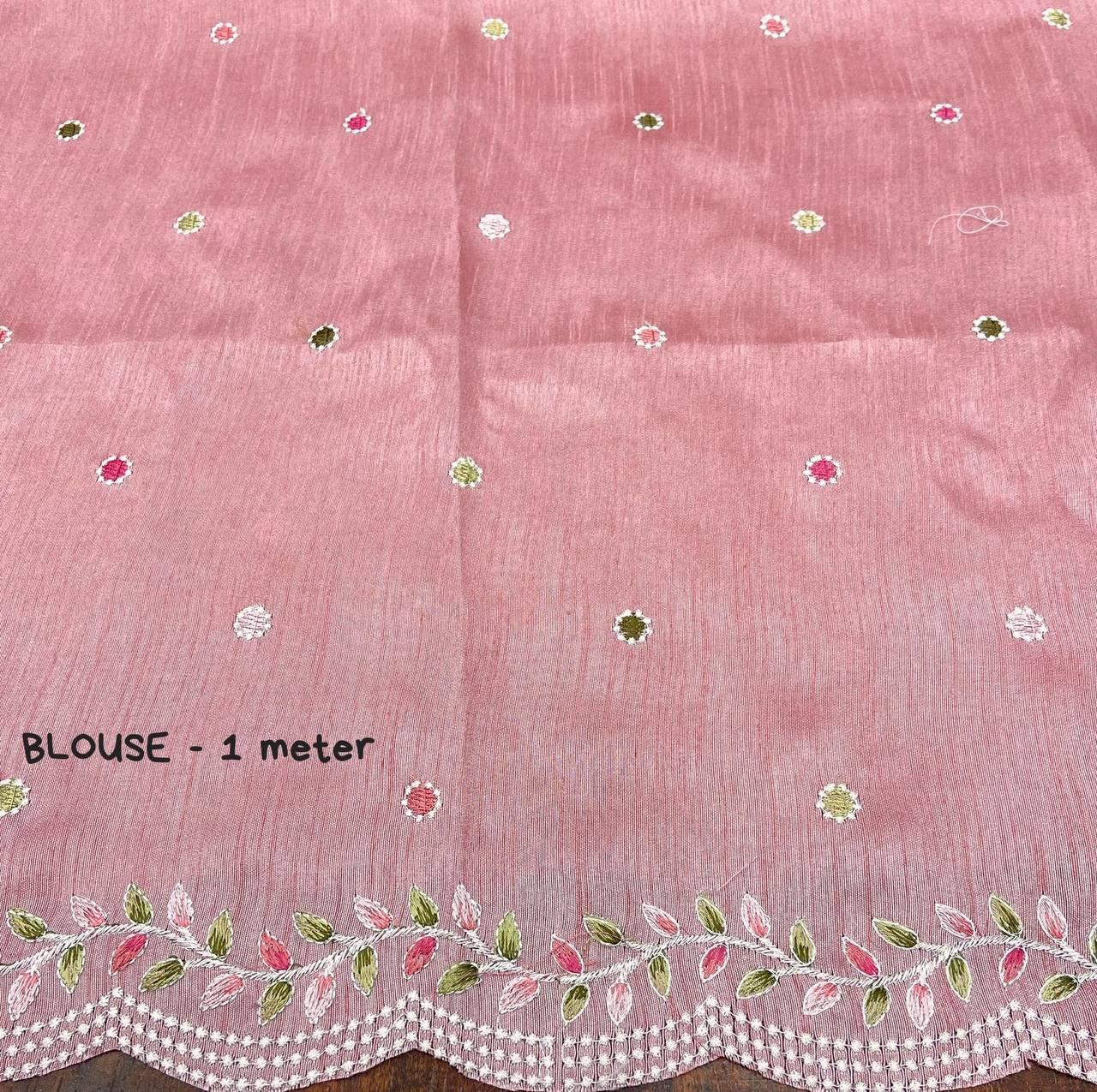 Organza Cut Work Embroidery Saree