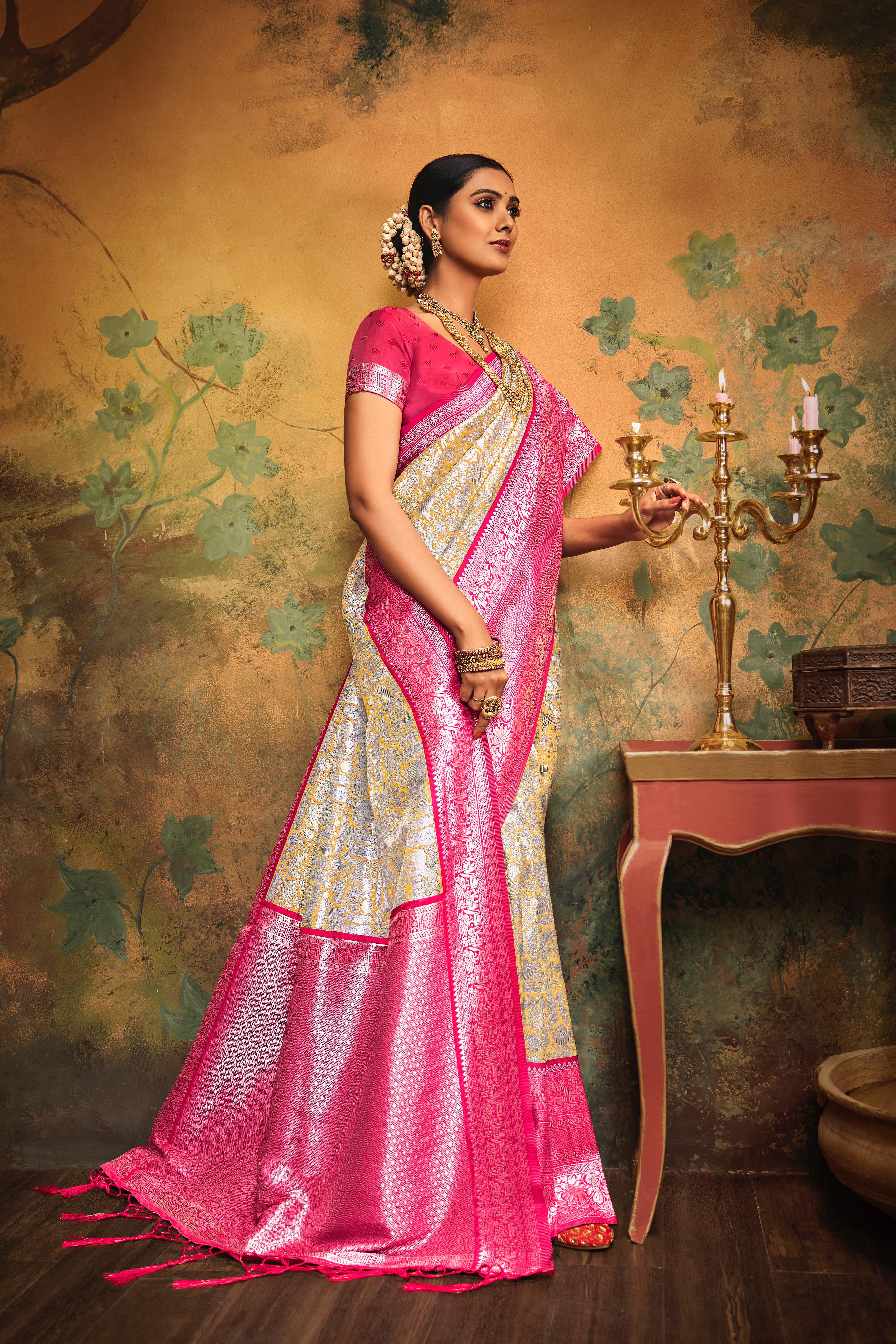 Kanjivaram Soft Silk Saree With Silk Blouse