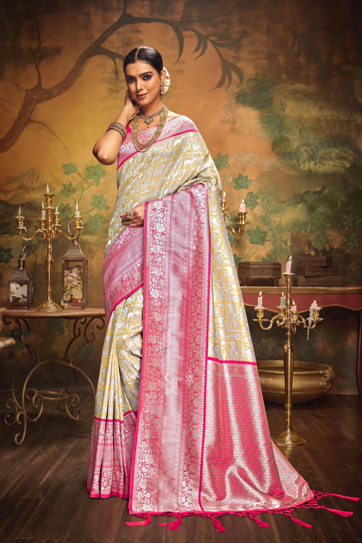 Kanjivaram Soft Silk Saree With Silk Blouse