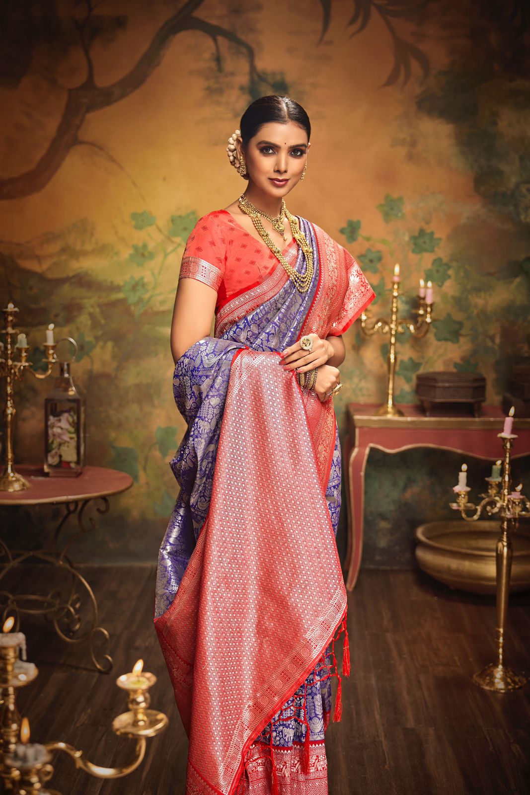 Kanjivaram Soft Silk Saree With Silk Blouse