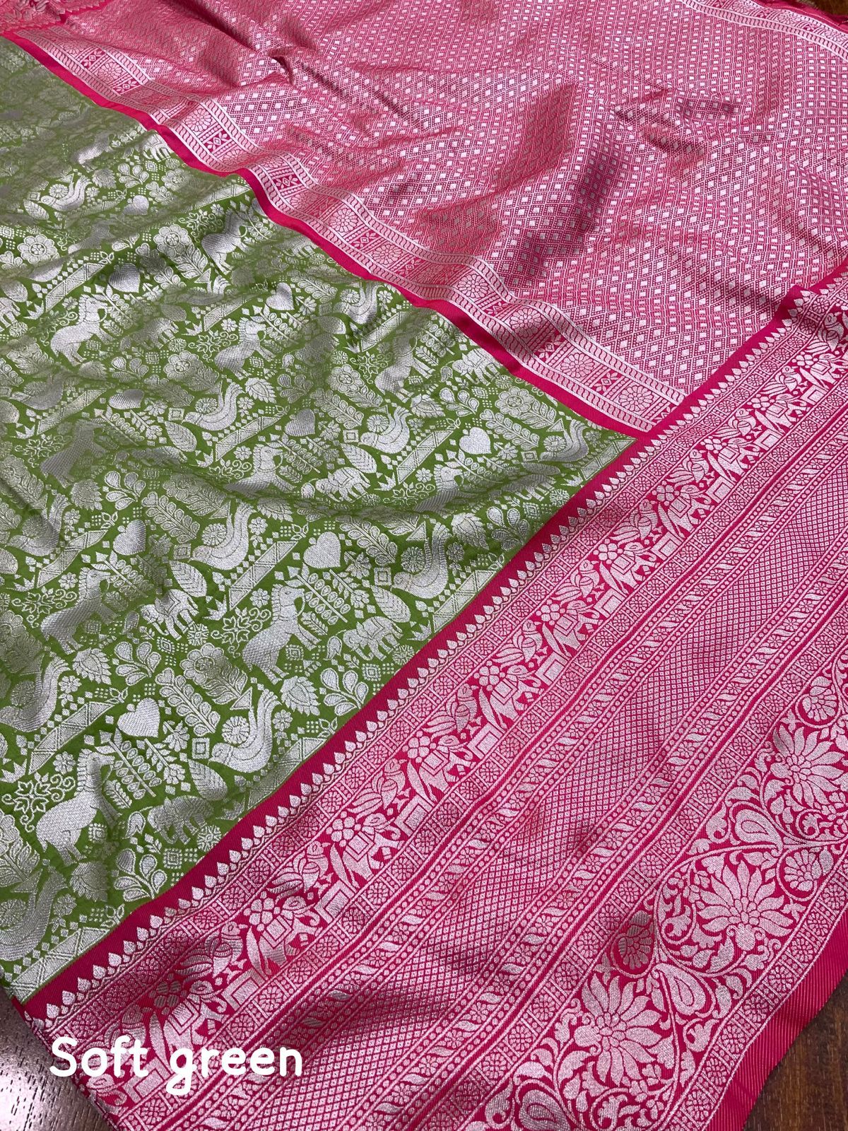 Kanjivaram Soft Silk Saree With Silk Blouse