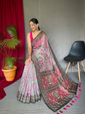 Malai Cotton Kalamkari Weaving Saree