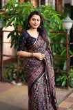 Ajrakh Print Cotton Saree