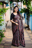 Ajrakh Print Cotton Saree