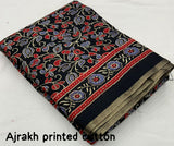 Ajrakh Print Cotton Saree