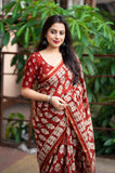 Ajrakh Print Cotton Saree