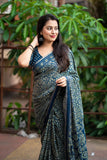 Ajrakh Print Cotton Saree