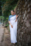 Soft Crape Seft Woven Saree With Crape Silk Blouse