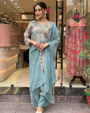 Heavy Organza With Full Embroidery 3 piece Ready Salwar suit